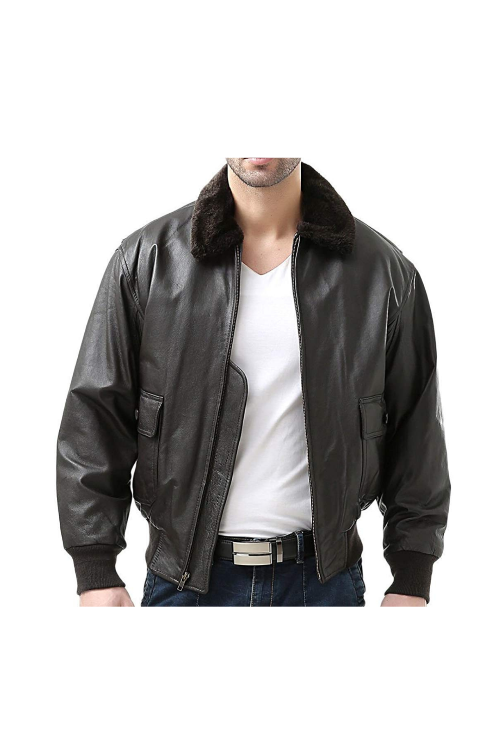Pilot Leather Jacket | Mens Black Aviator Jacket
