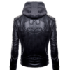 Batman Logo Motorcycle Brando Biker Real Leather Hoodie Jacket