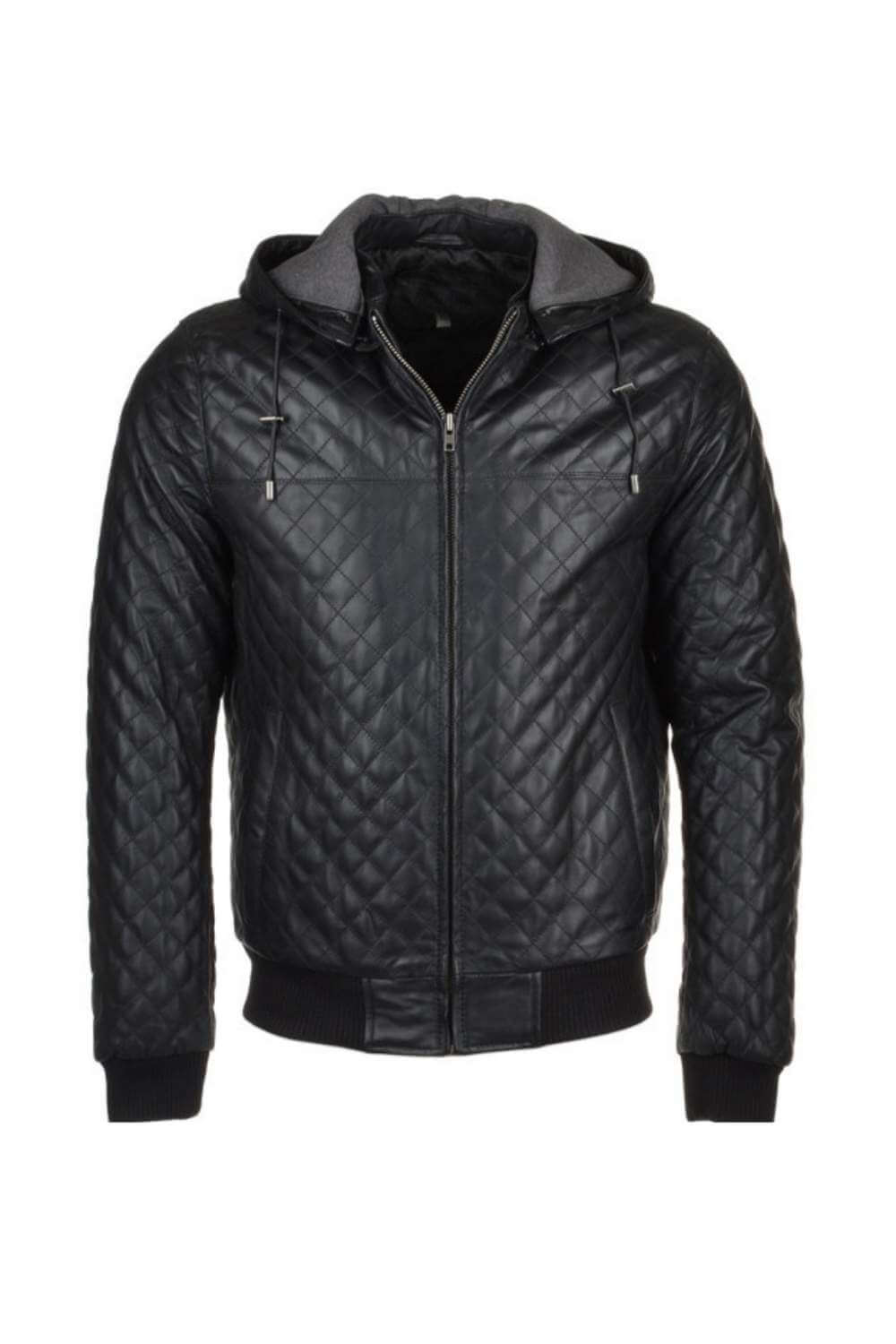 Kito Black Puffer Bomber Leather Jacket | Throblife