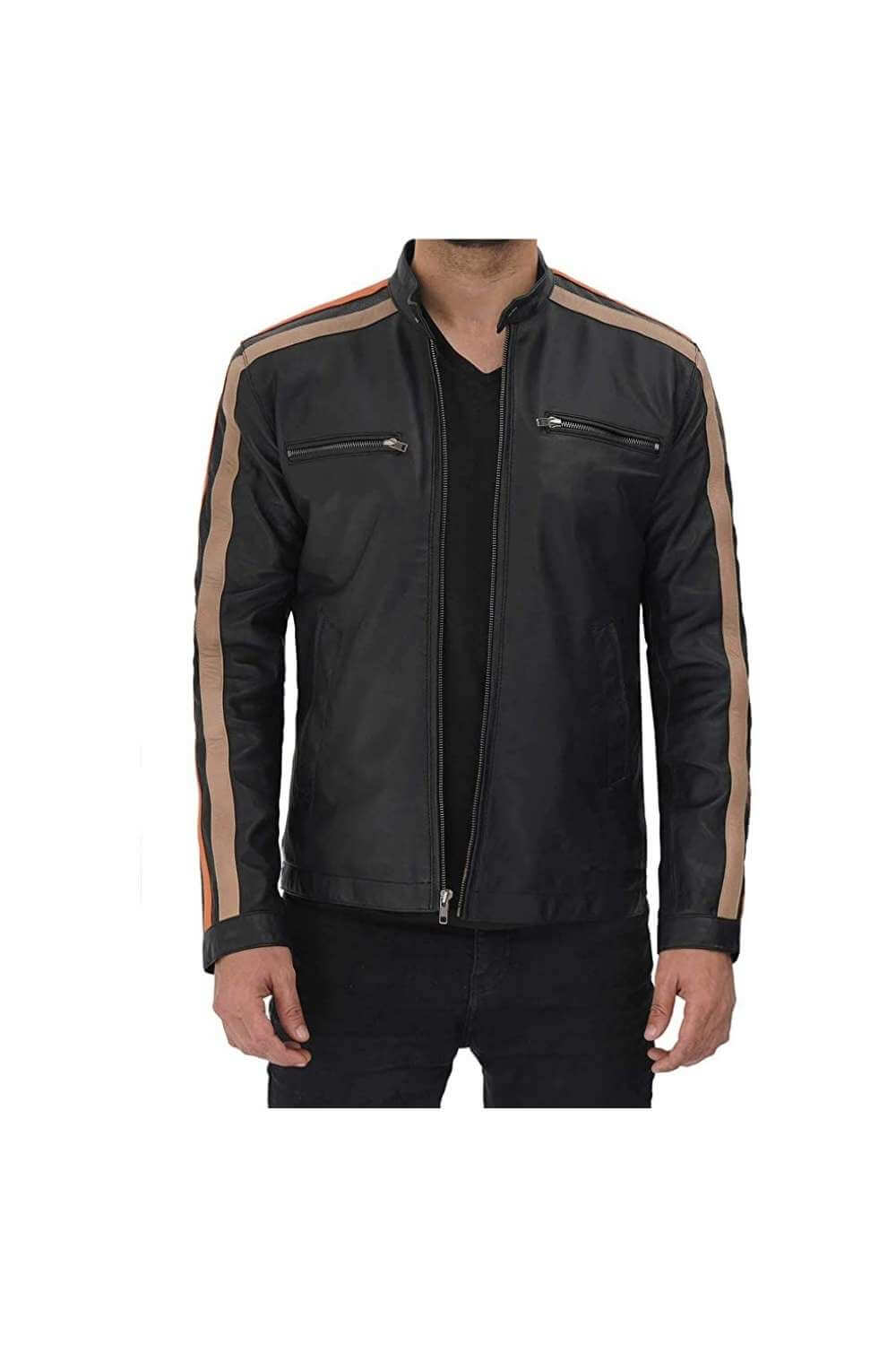 Kay Black Wool And Leather Biker Jacket | Throblife