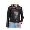 Arcane Black Leather Biker Jacket