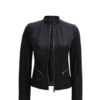 Sophia Black Leather Biker Jacket