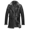 Jared Black Faux Fur Leather Coat